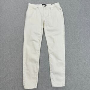 Banana Republic White Premium Denim Jeans WMNS 27 Skinny Ankle Mid Rise Stretchy